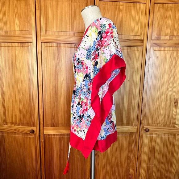 Charter Club Large Vibrant Floral Tassel Tie Boho CottageCore Coastal Grandma - Picture 7 of 11